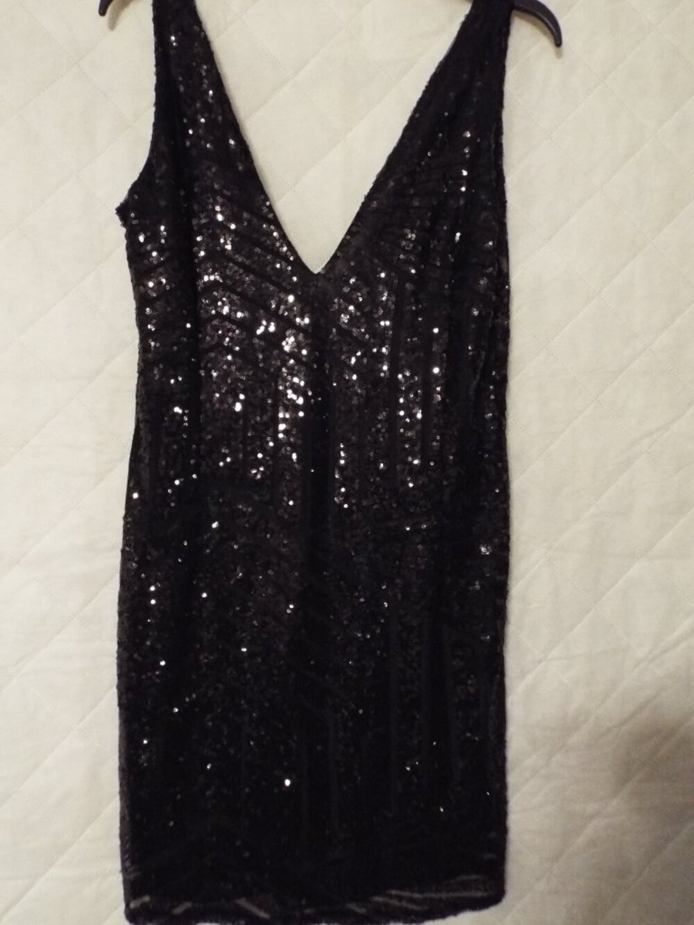 BBX Lephsnt Black Mini Sequin Dress Size XL